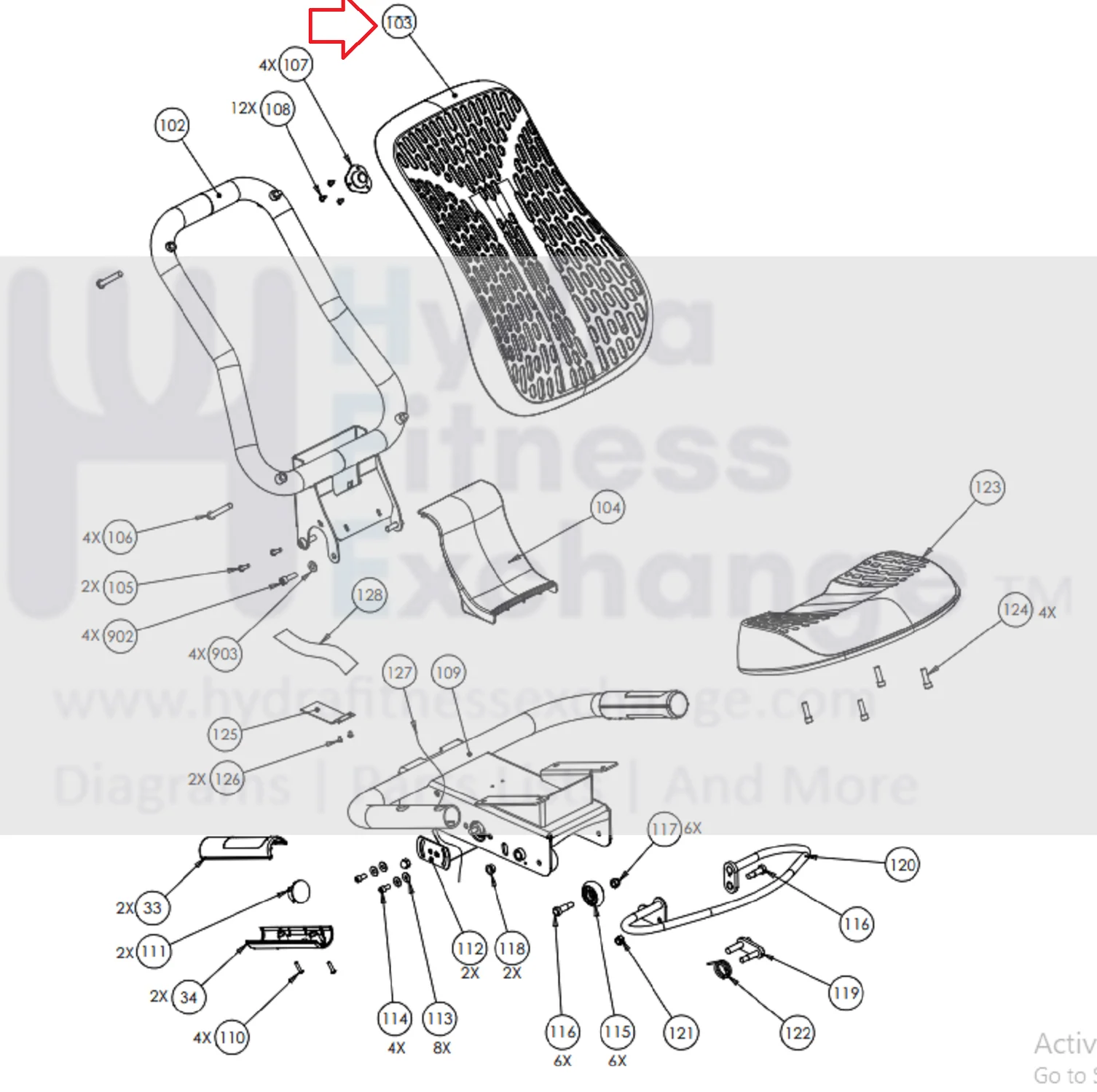 Precor RBK 885 815 RBK10 Recumbent Bike Flex Mount Assembly PPP000000300548101 - Image 2