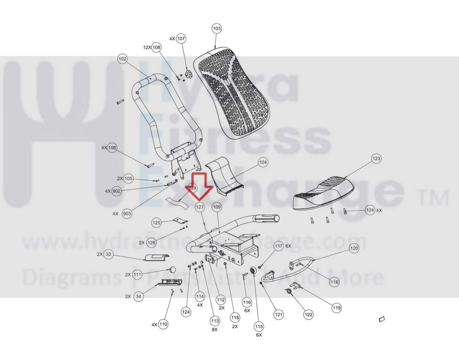 Precor Recumbent Bike Heart Rate Grips to Frame Connector Wire Harness 45840-024 - Image 3