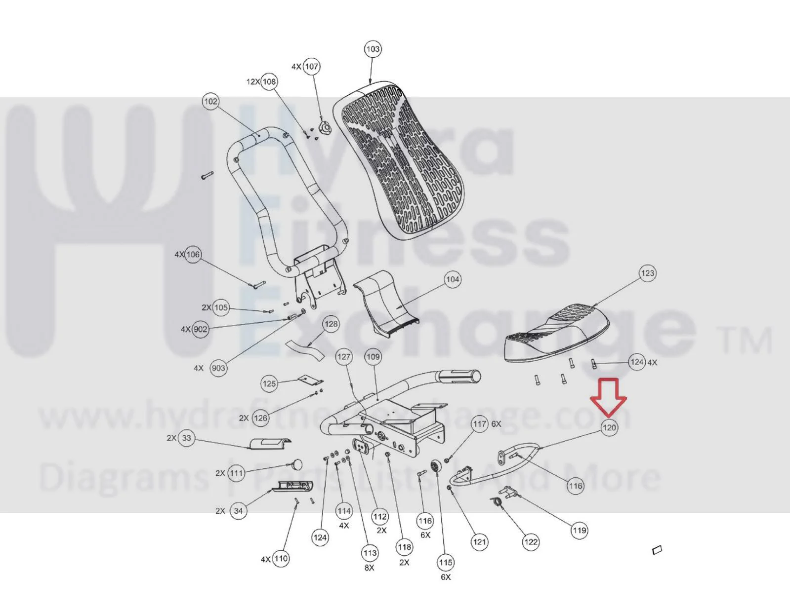 Precor Recumbent Bike Release Handle Assembly 300547-102 - Image 2