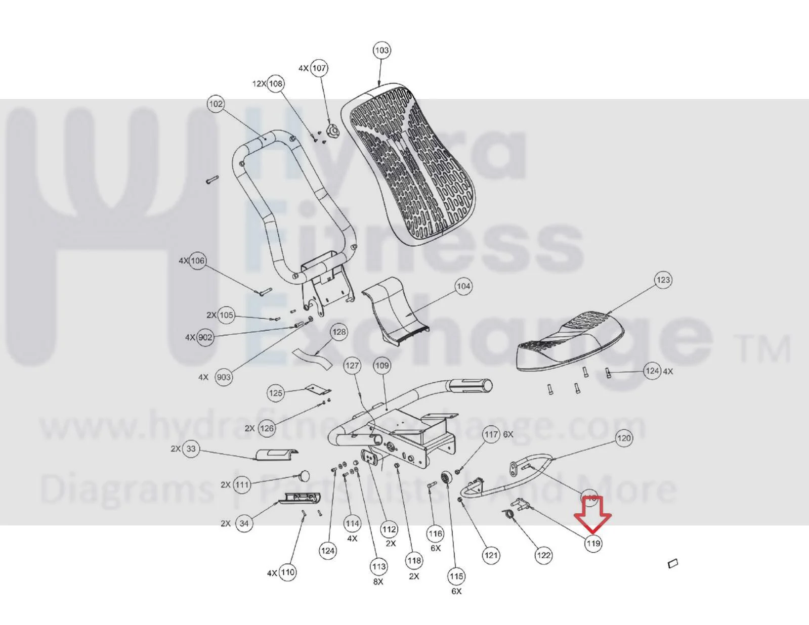 Precor Recumbent Bike Weldment Release Pivot PPP000000300572102 - Image 2