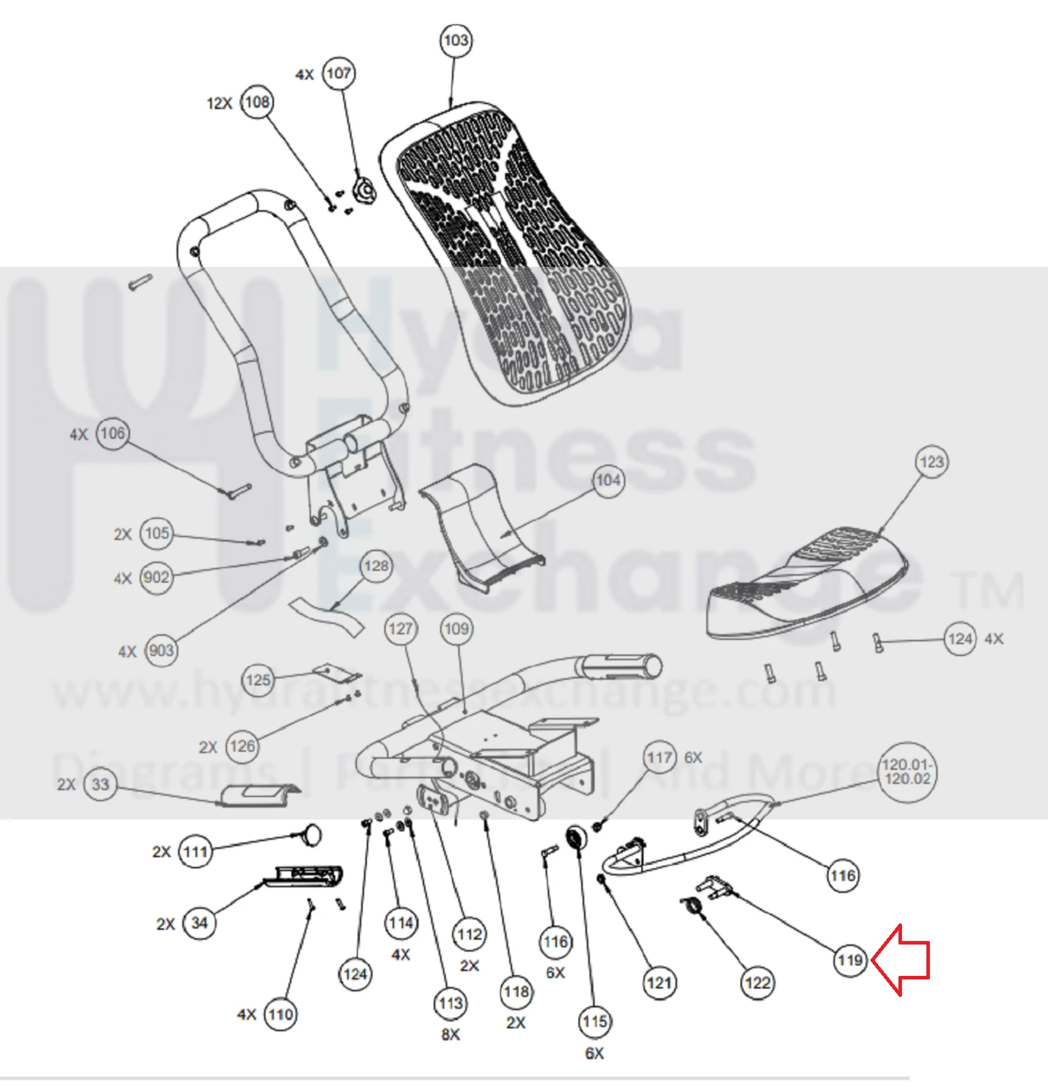 Precor Recumbent Bike Weldment Release Pivot PPP000000300572102 - Image 2