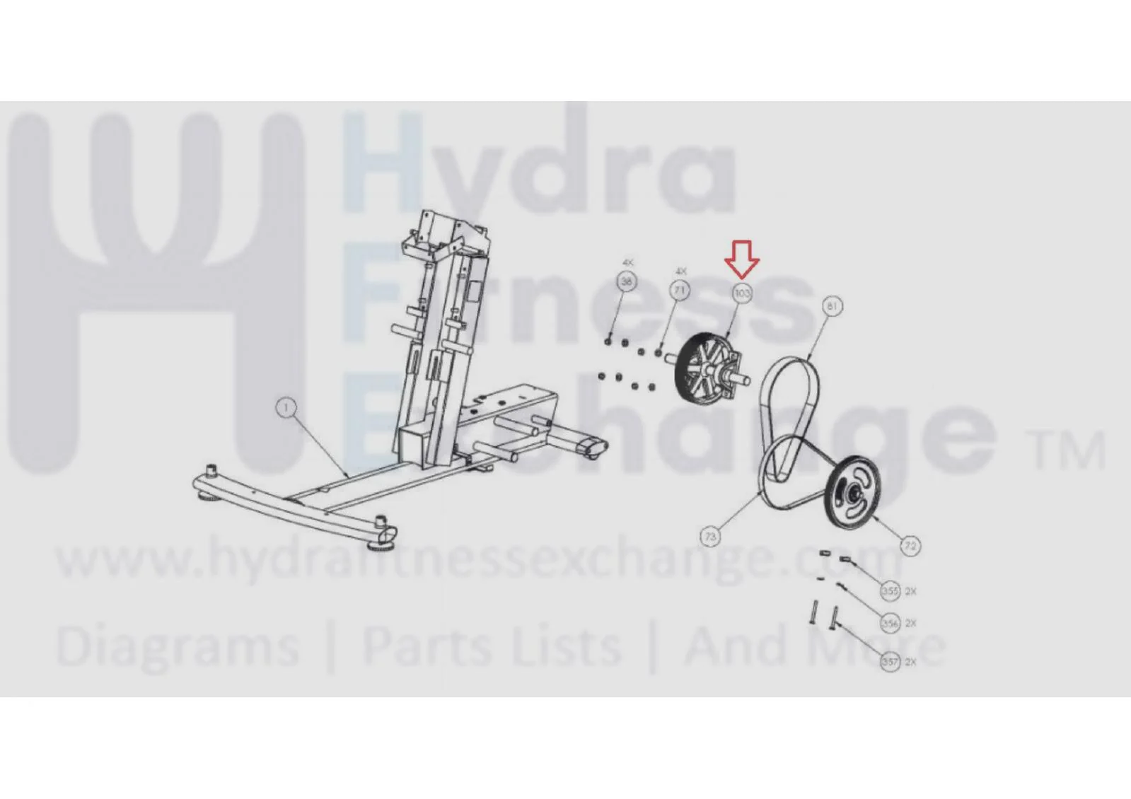 Precor Stepper Step Input Drive Axle Assembly PPP000000048373102 - Image 2
