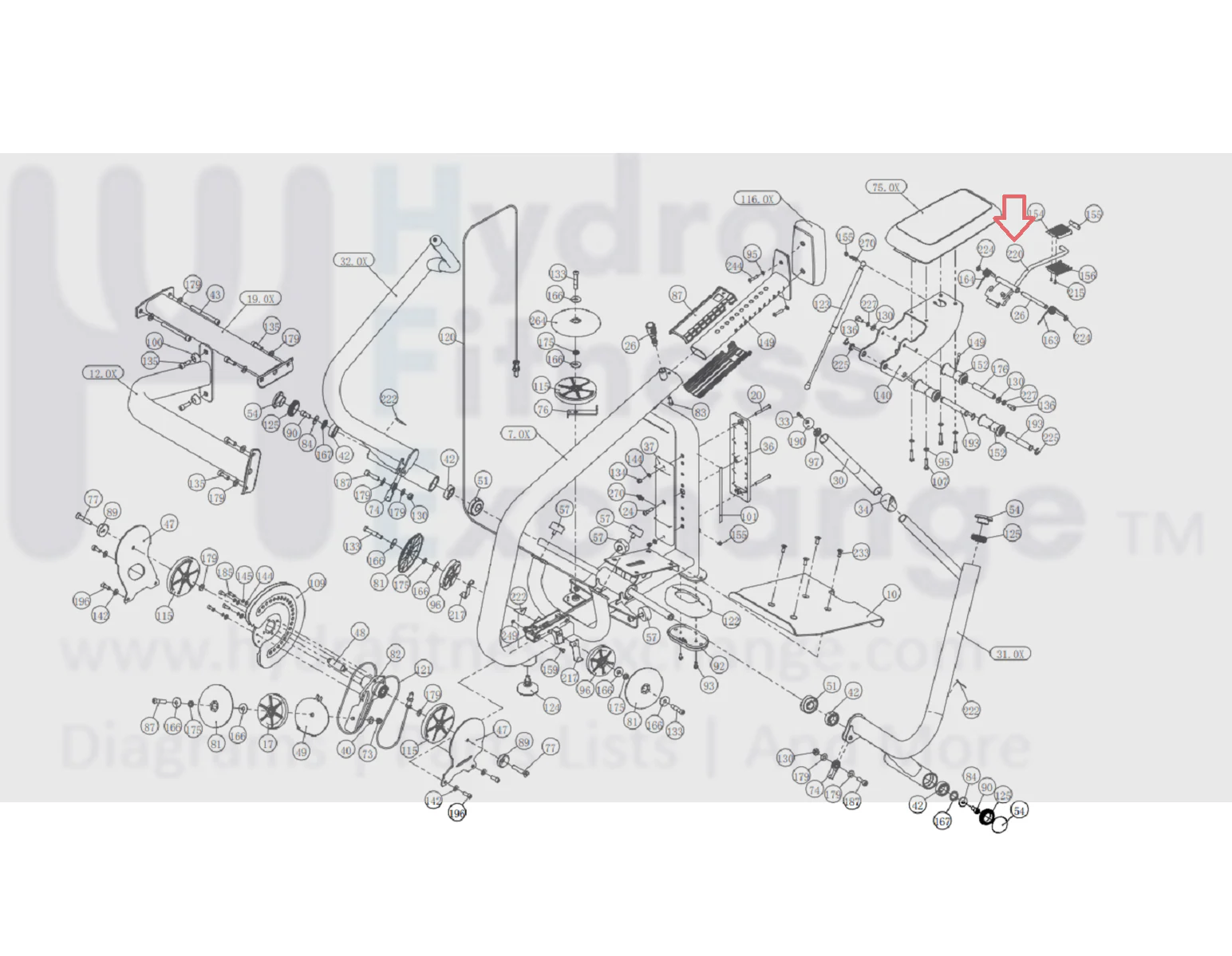 Precor Strength System Handle Adjust Assembly MFR-HSL0504-310 - Image 3