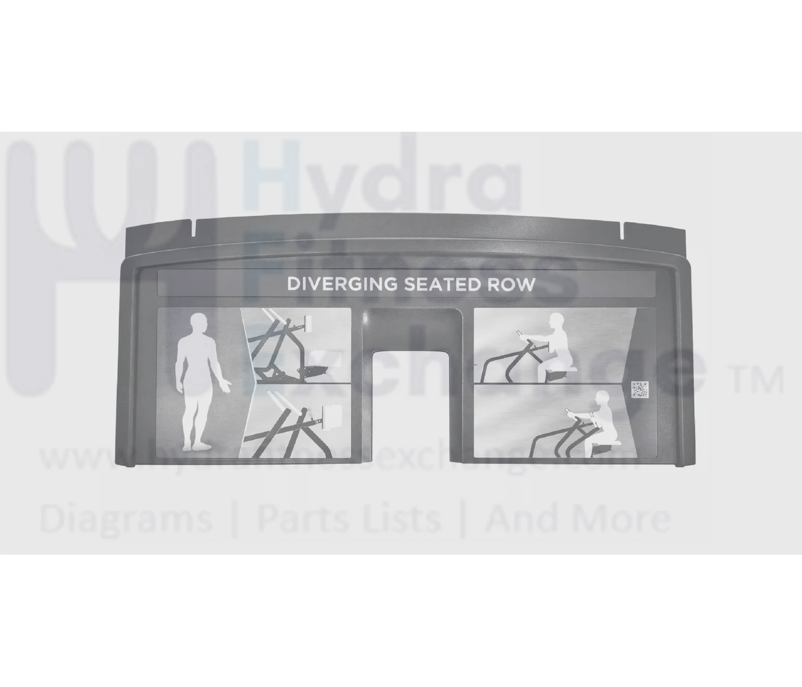 Precor Strength System Seated Row Placard Shroud MFR-HSL0310 & CWS046800-101
