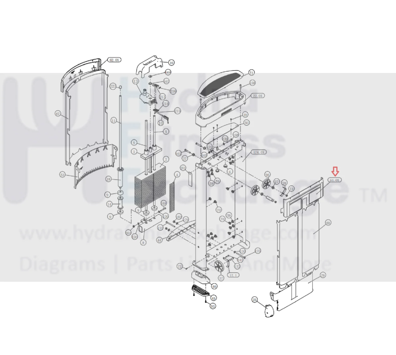 Precor Strength System Seated Row Placard Shroud MFR-HSL0310 & CWS046800-101 - Image 3