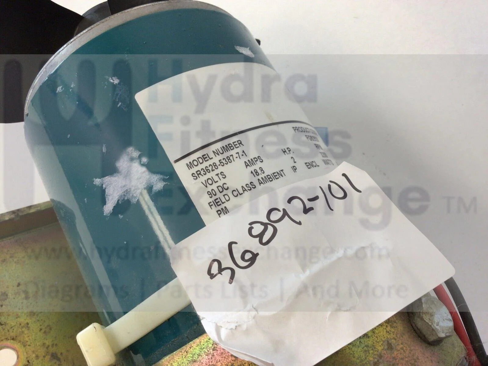 Precor Treadmill DC Drive Motor with Flywheel and Fan 38892-101 or 38892-104 - Image 2
