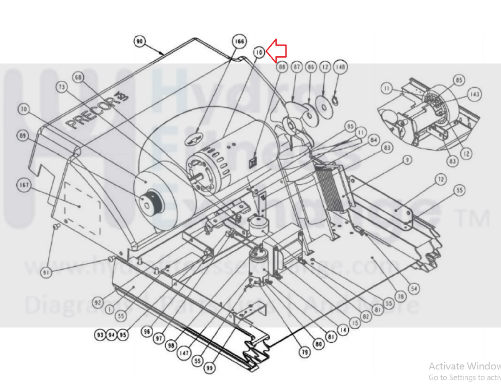 Precor Treadmill DC Drive Motor Without Fan 36892-104 - Image 2