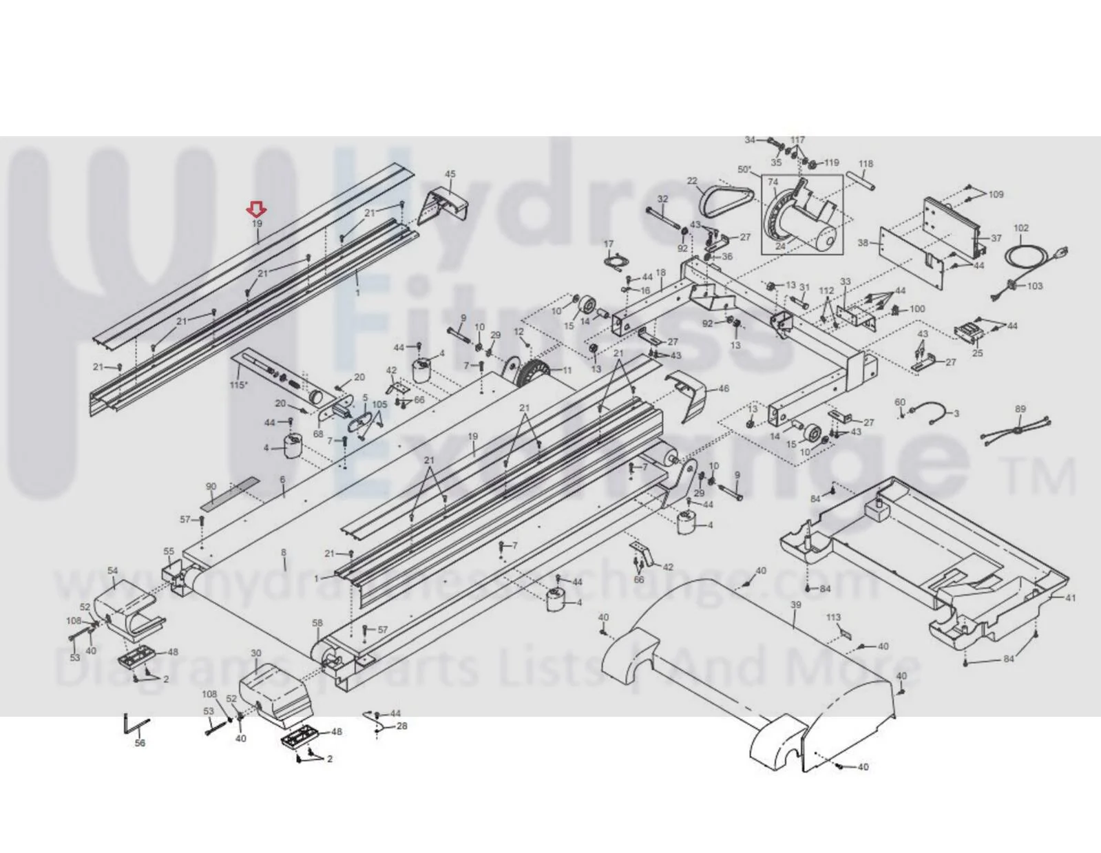 ProForm 10K5K 730i 755XP 930i CS15e CS17e CS19e Treadmill Foot Rail Cover 203779 - Image 3