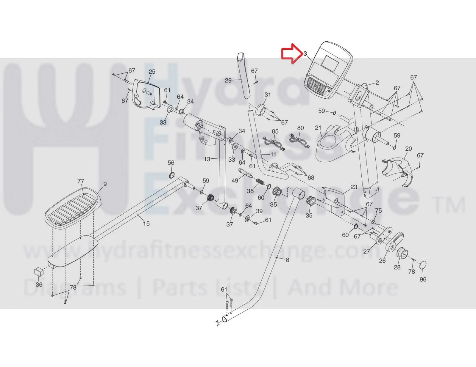 Proform 14.0 MME Elliptical Display Console Assembly MFR- ELPF58015 & 370107 - Image 3