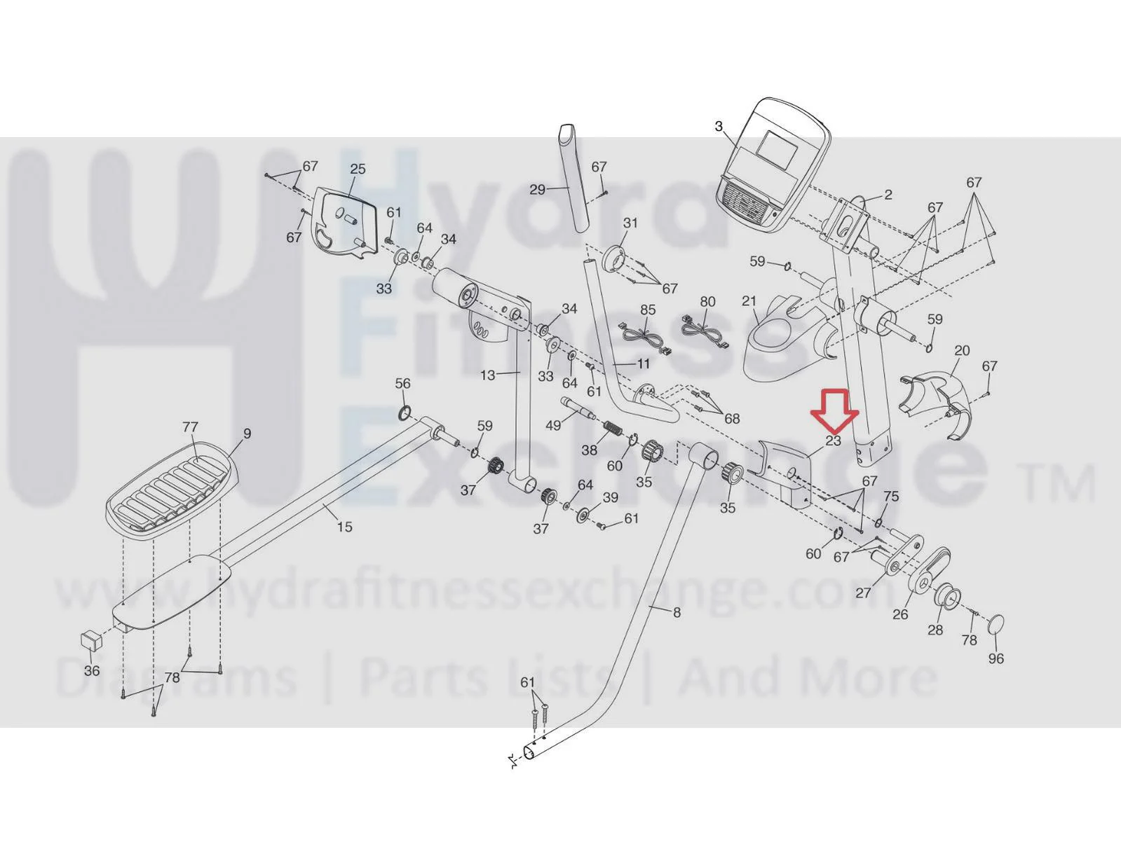 Proform 14.0 MME Elliptical Right Outer Leg Cover MFR- 259944 & 370115 - Image 2