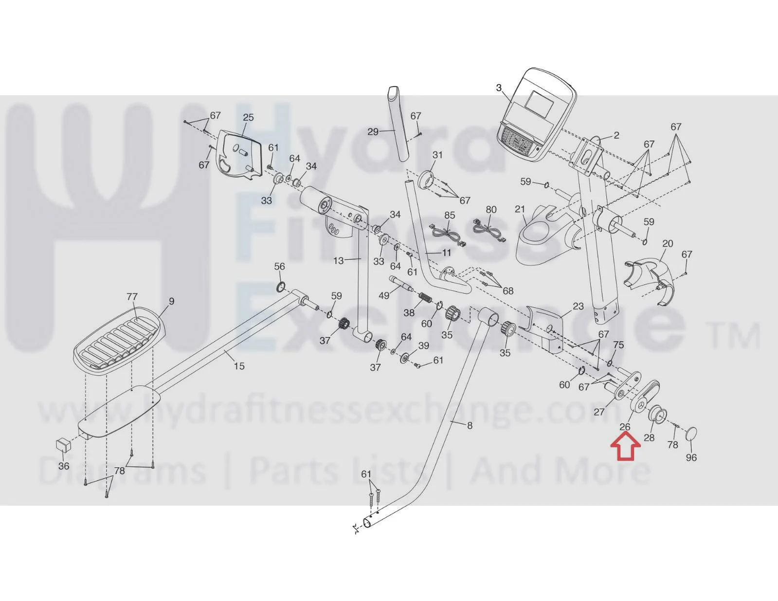 Proform 14.0 MME PFEL58015.0 Elliptical Adjustment Arm Cover 370102 - Image 2