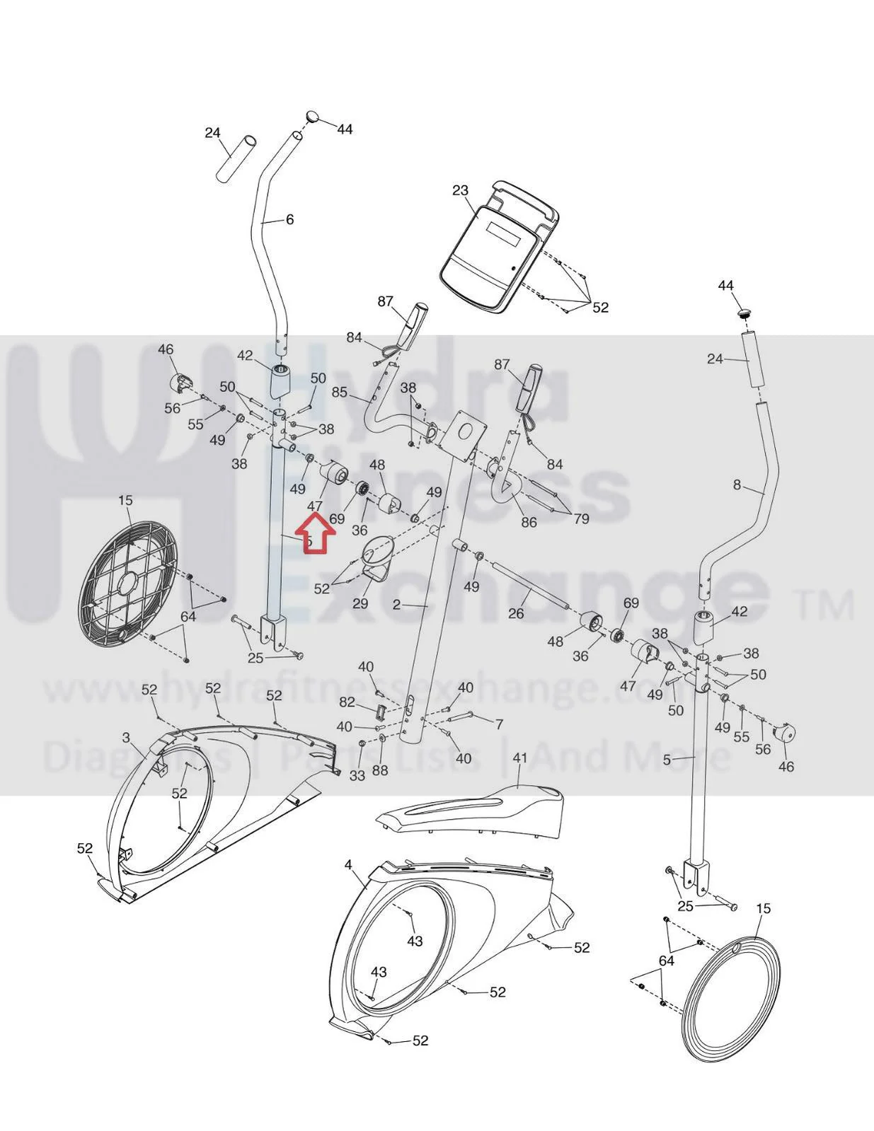 Proform 295 325 225 CSE CADENCE LE Elliptical Upper Body Arm Spacer 392107 - Image 2