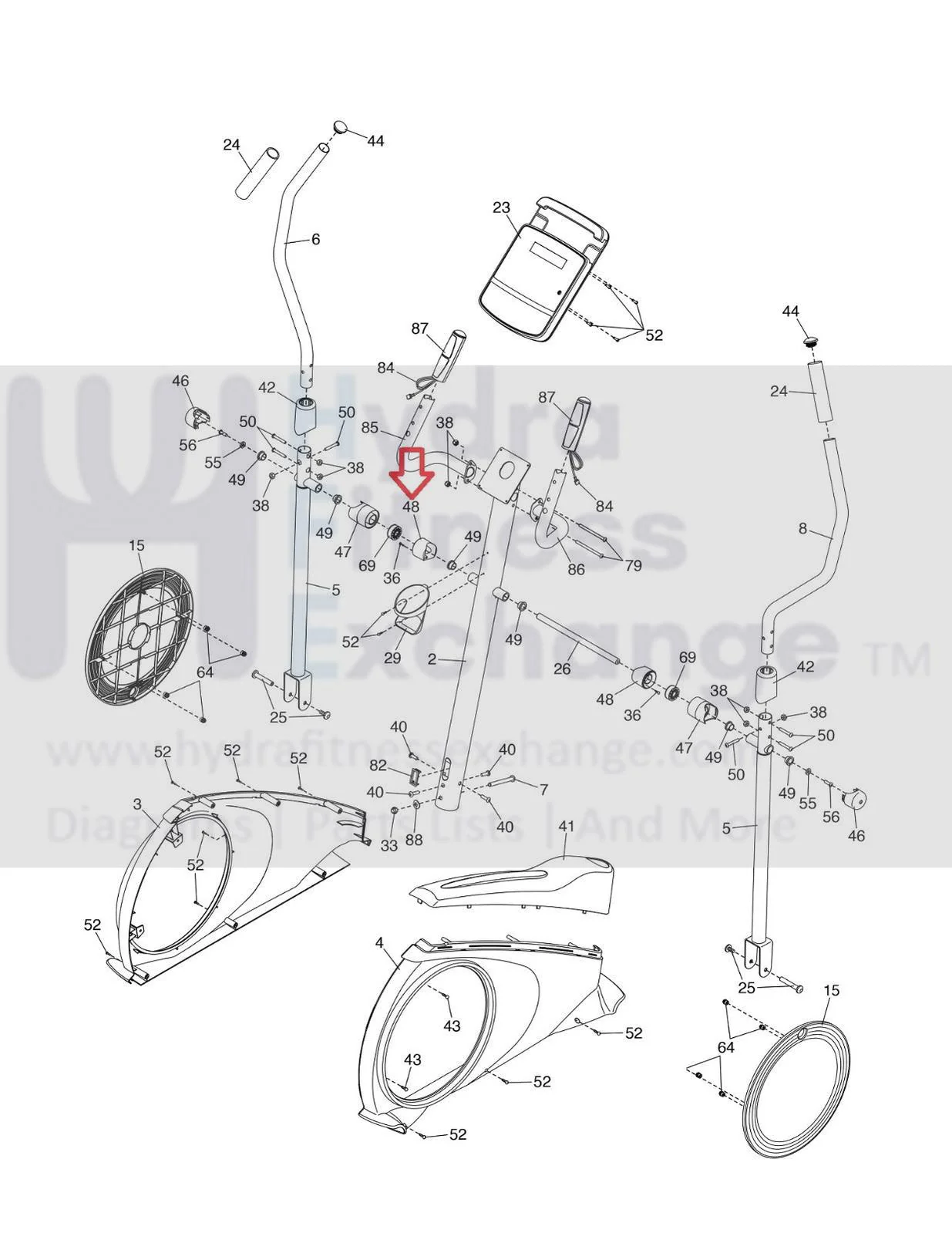 Proform 325 225 295 CSE CADENCE LE Elliptical Frame Spacer 372600 - Image 2
