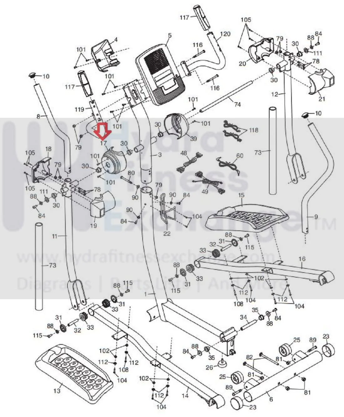 Proform 420 ZLE 490 LE500 LE Smart Strider Elliptical Left Upright Cover 290386 - Image 4