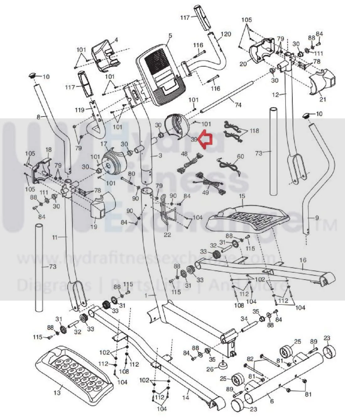 Proform 420 ZLE 490 LE500 LE Smart Strider Elliptical Right Upright Cover 290387 - Image 4