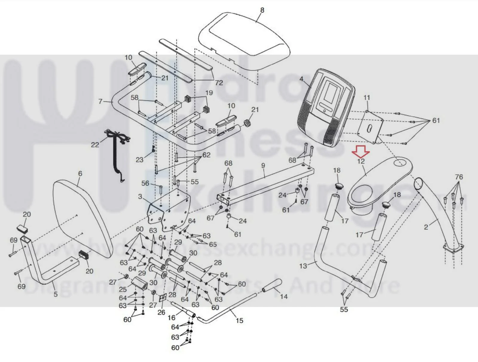 Proform 440 R 4.0 ES Upright Bike Cup Holder MFR-317829 318158 - Image 3
