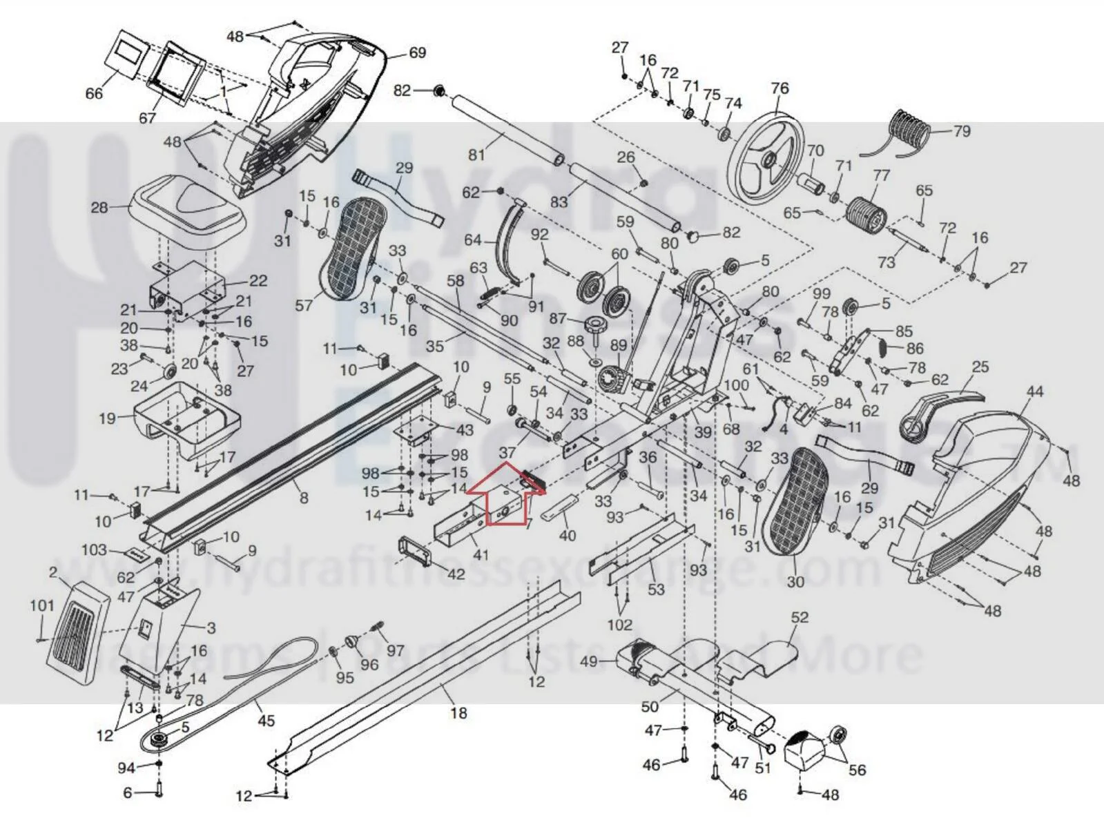 Proform 440R - PFRW39140 - 831 . 212560 Rower Frame Pin 357425 - Image 2