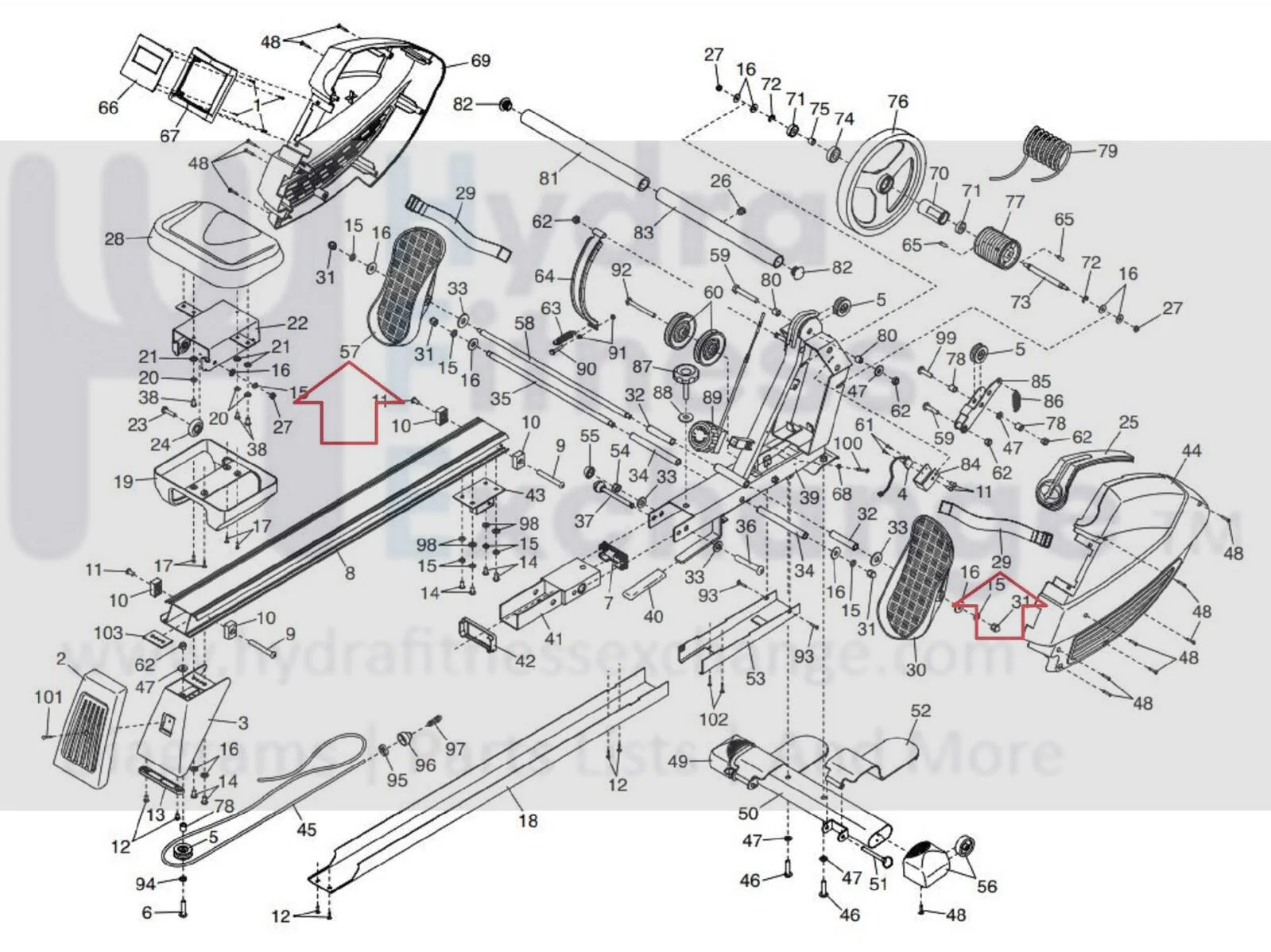 Proform 440R -PFRW39140 - 831.212560 Rower Left Pedal with Strap 357440 & 357420 - Image 3