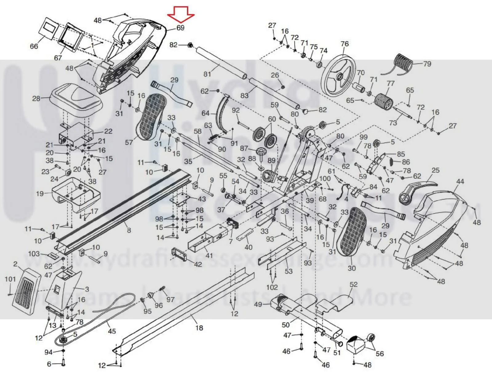 Proform 440R - PFRW39140 - 831 . 212560 Rower Left Shield 357644 - Image 2