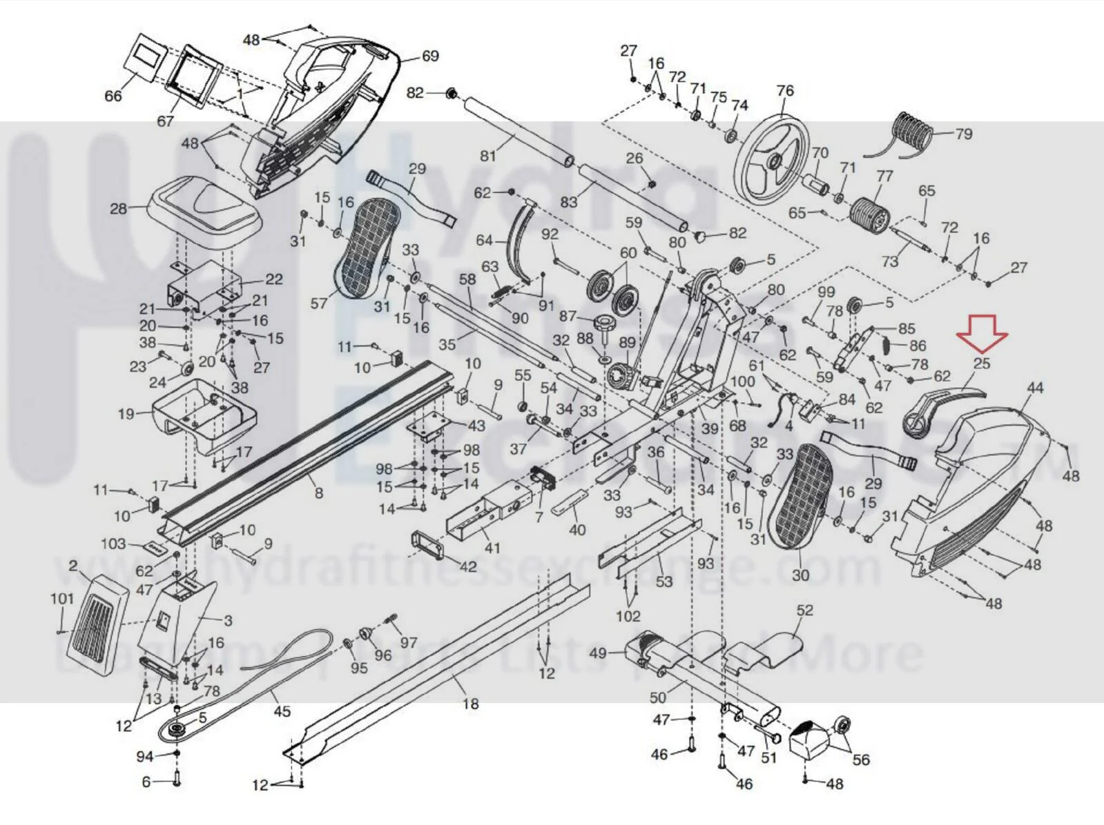 Proform 440R - PFRW39140 - 831.212560 Rower Right Shield Cover 357417 - Image 3