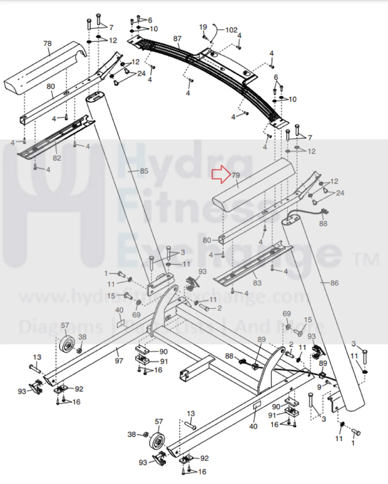 Proform 505 CST Treadmill Right Handrail Cover 422689 - Image 2