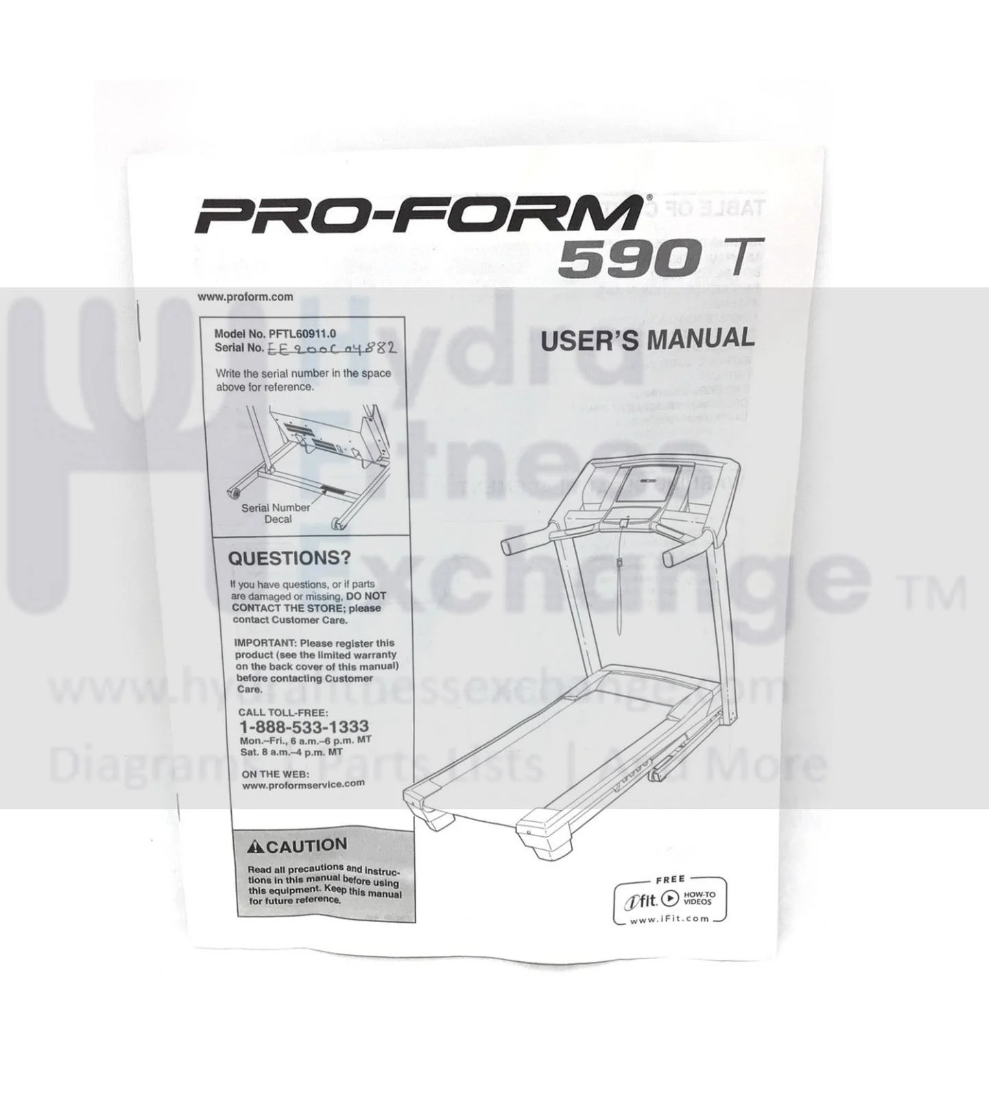 Proform 590T PFTL600091 PFTL600090 Treadmill Owner User's Manual 290630