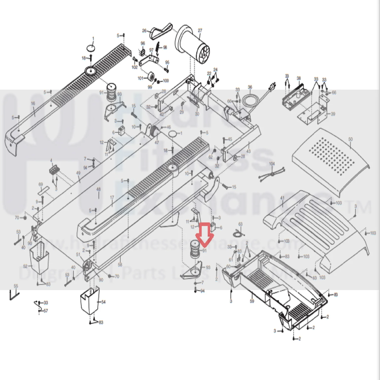 Proform 750 Prespective 1.0 LX Treadmill Spring Deck 228794 - Image 2