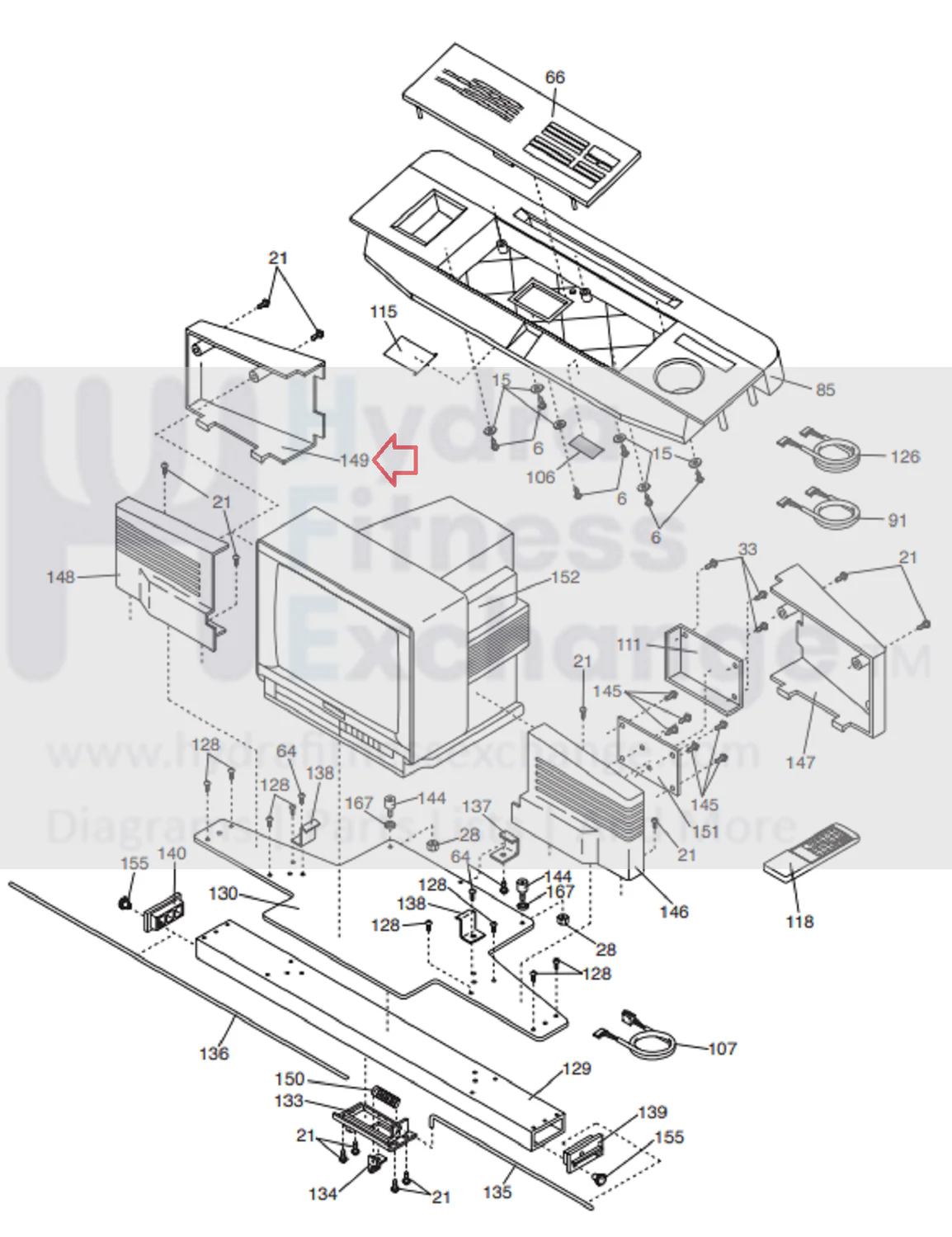 Proform 785TL PFTL44060 Treadmill TV Monitor Left Panel Rear Cover 134172 - Image 3