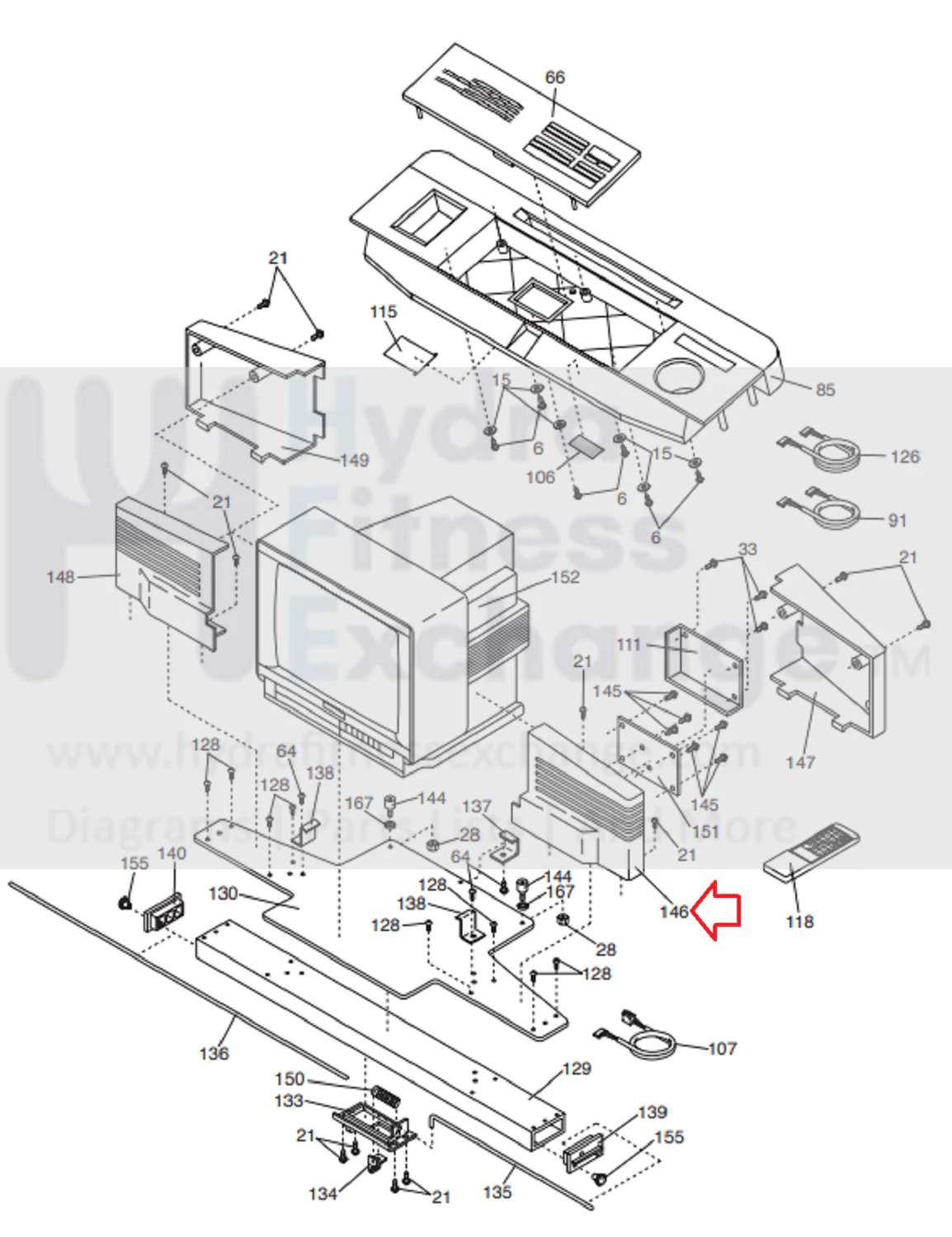 Proform 785TL PFTL44060 Treadmill TV Monitor Right Panel Front Cover 134171 - Image 3