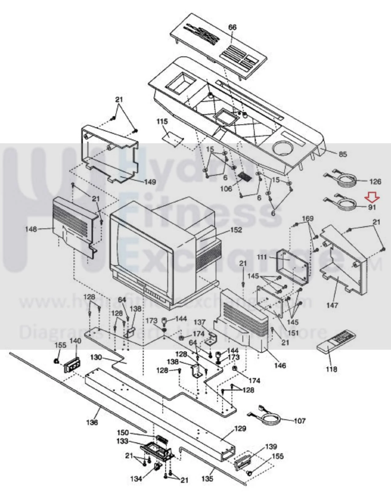 Proform 785TL PFTL44060 Treadmill Upright Console Wire Harness 134491 - Image 2