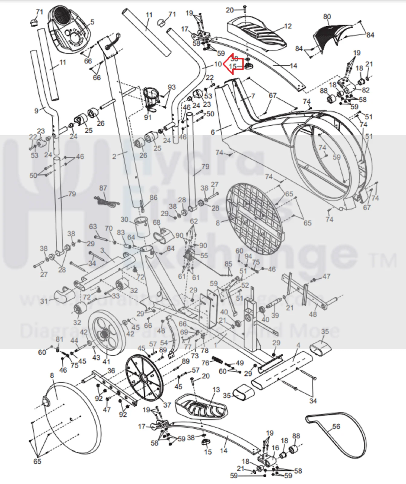 Proform 800 820 Cardio Cross Trainer Elliptical Right Handlebar 197793 - Image 2