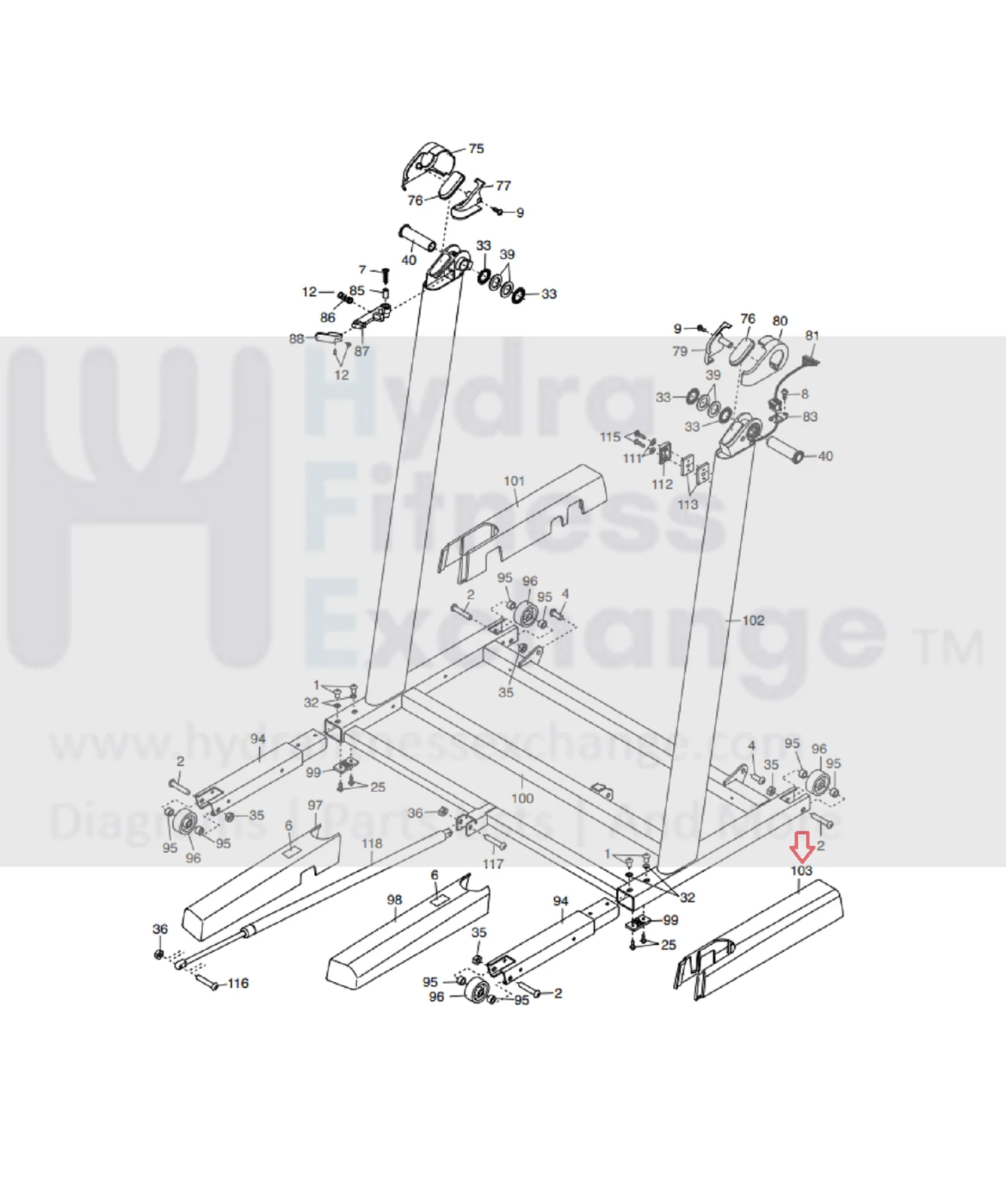 ProForm 831.249410 PFTL120140 Treadmill Right Base Cover 355350 - Image 2