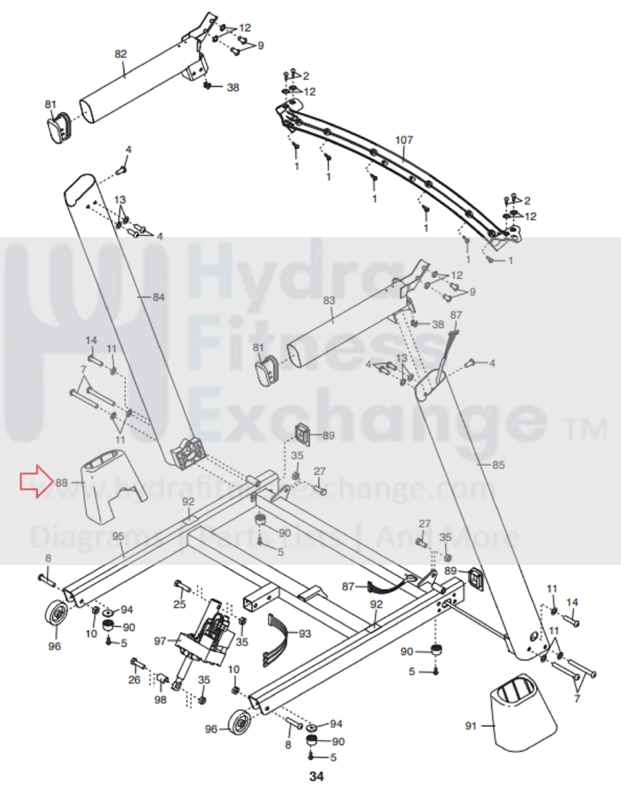 Proform 950 - PETL997110 400 - PFTL595100 Treadmill Left Base Cover 301670 - Image 2