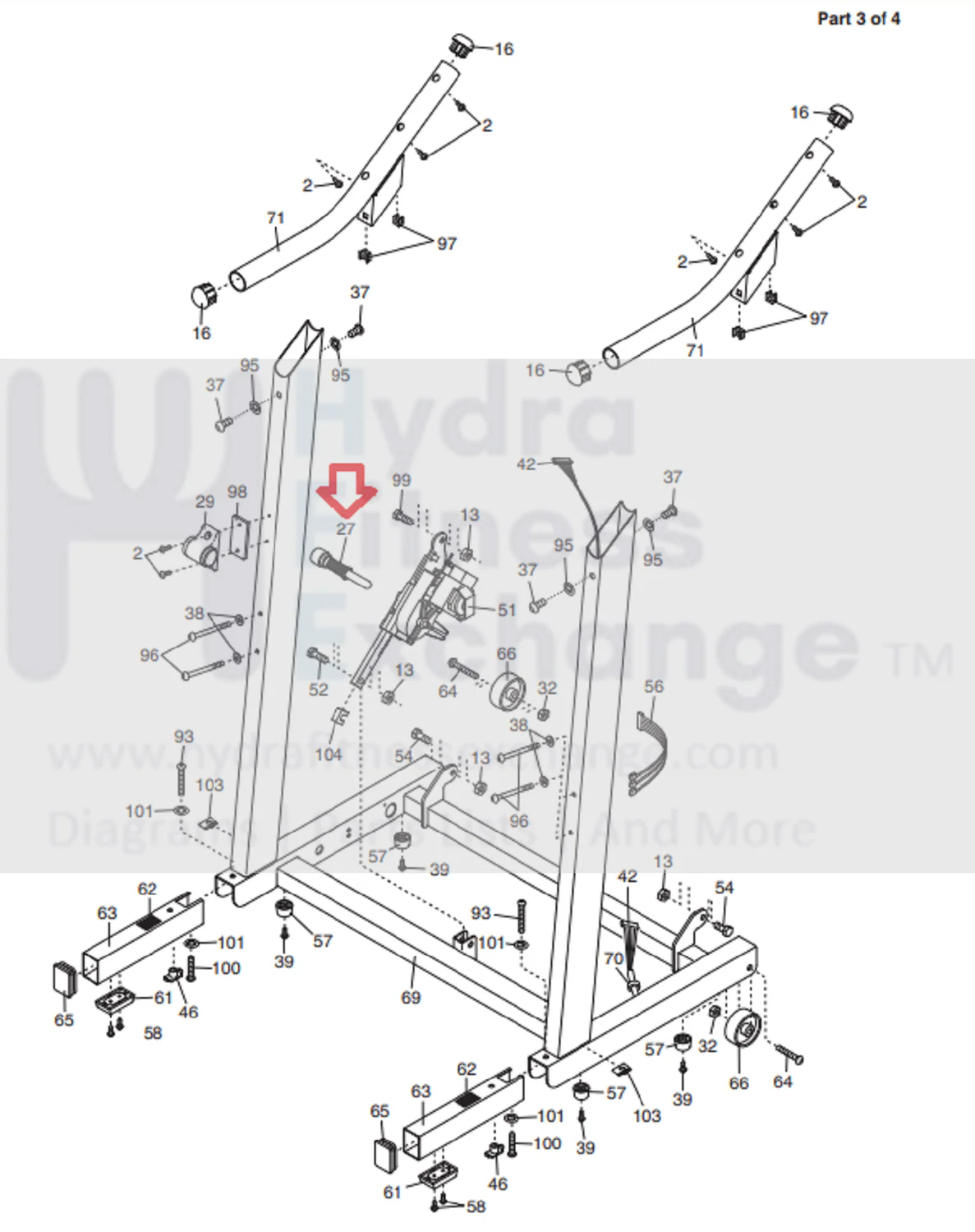 Proform 990X Crosswalk 357E 405 E 425X Treadmill Latch Pin Assembly 245488 - Image 2