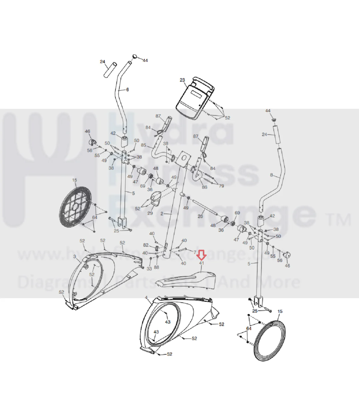 ProForm CADENCE LE PFEL62919.0 PFEL62919.1 Elliptical Top Shield 422273 - Image 4