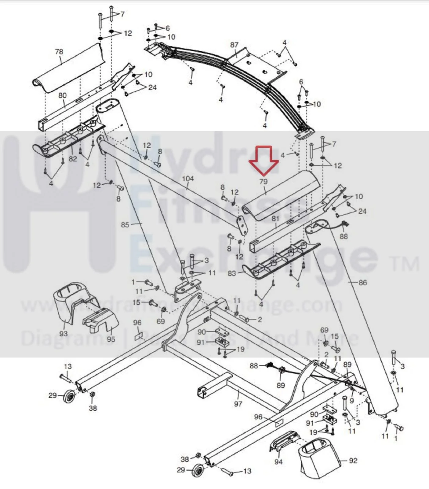 Proform Carbon T10 T7 TL Trainer 8.0 12.0 Treadmill Right Handrail Cover 415508 - Image 2