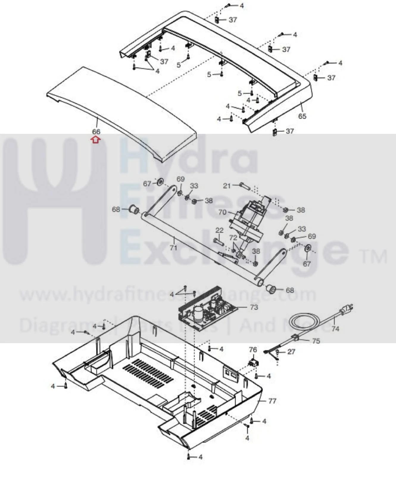 Proform Carbon T10 Treadmill Motor Hood Shroud Cover 416645 - Image 3