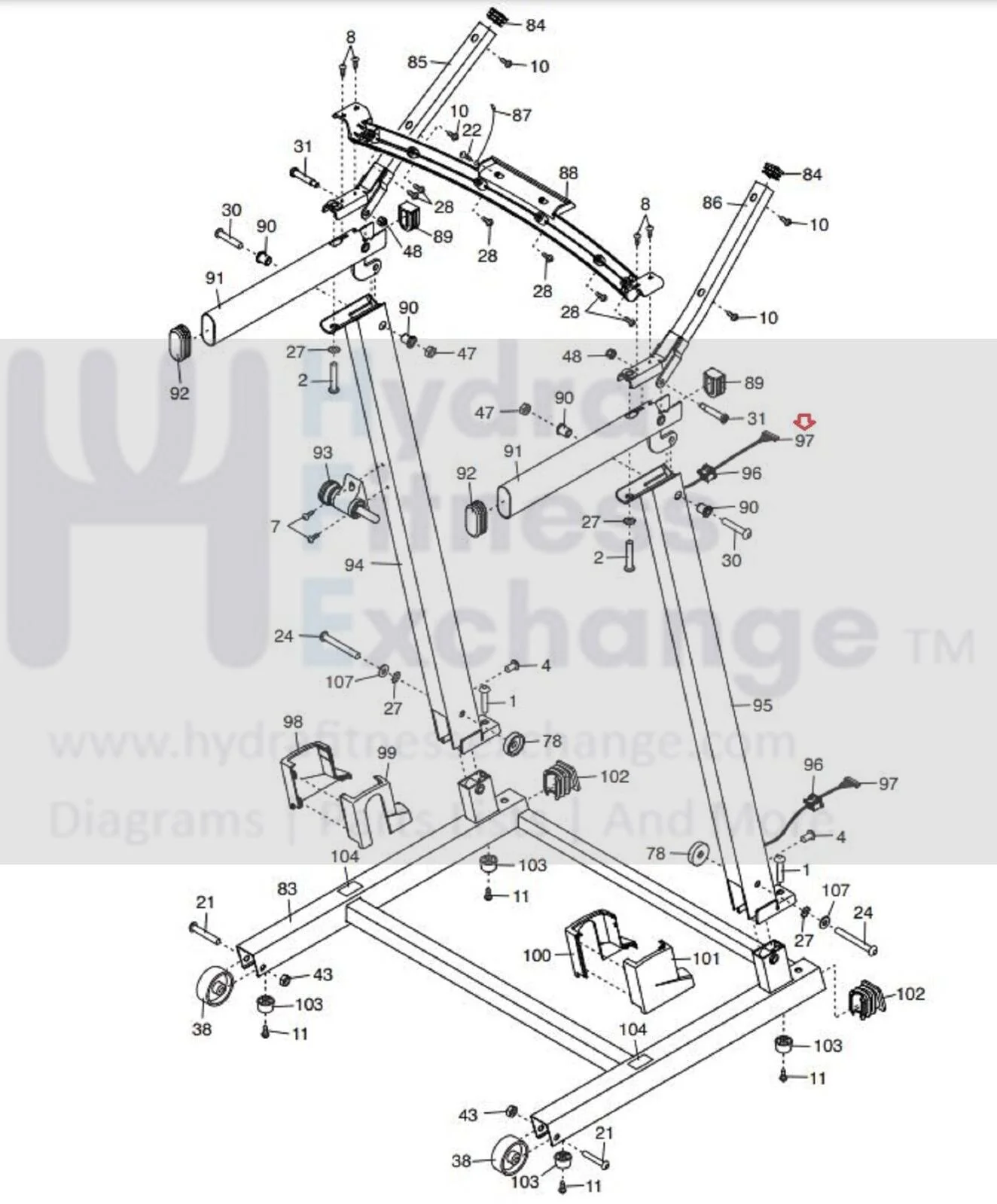 ProForm CITY T7 - PFTL796200 Treadmill Upright Wire Harness 419773 - Image 2