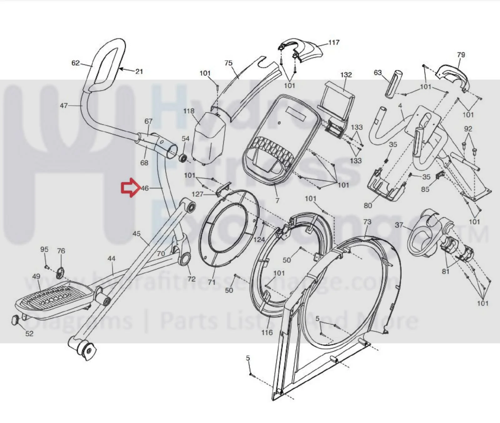 Proform Coachlink E9.0 PFEL597180 Elliptical Left Upper Body Leg 397941 420265 - Image 2