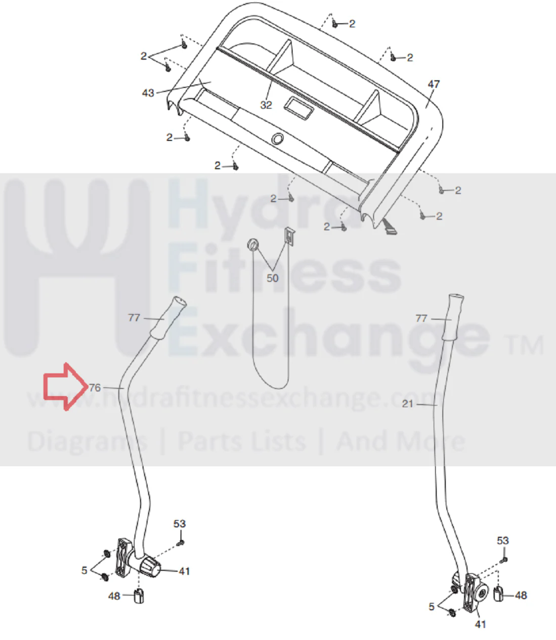 Proform Crosswalk 357E 405E 425 425X Treadmill Left Upper Body Arm W/Grip 248101 - Image 2