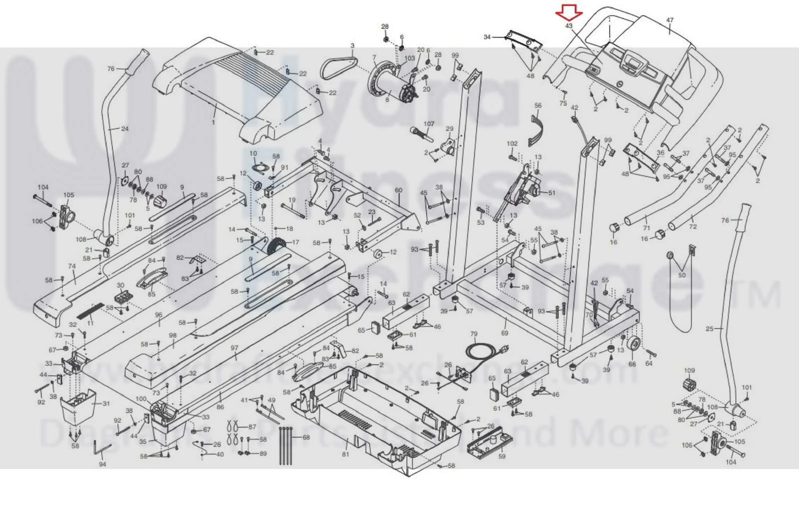 ProForm Crosswalk370e 420X Treadmill Display Console Back Cover 236742 & 228757 - Image 4