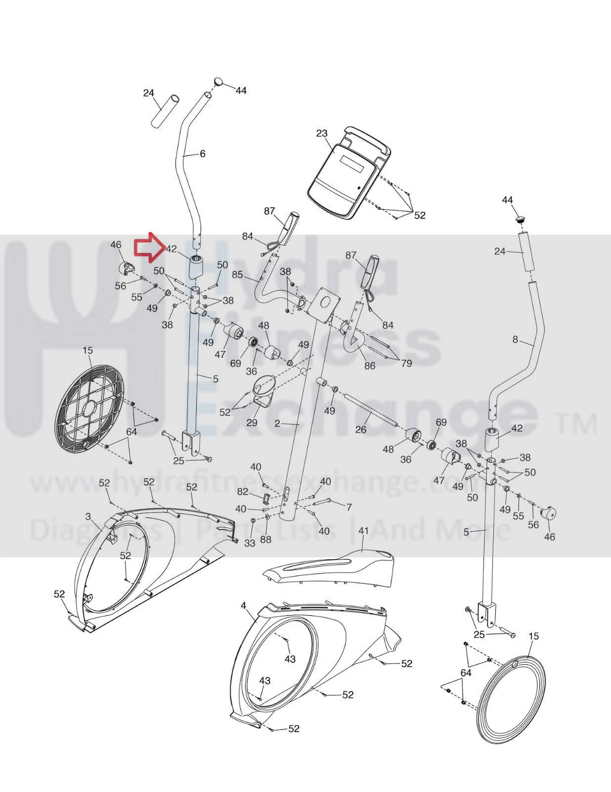 Proform Elliptical Upper Body Arm Cover 372599 - Image 2