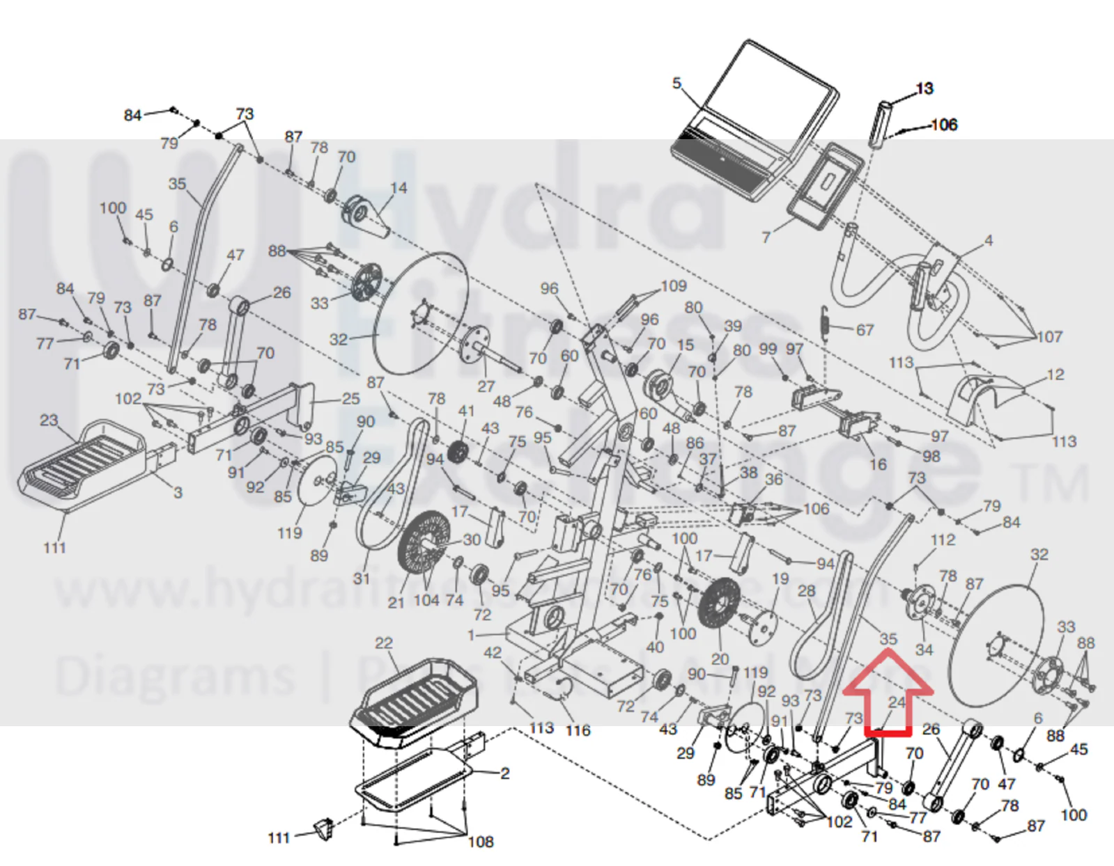 Proform Elliptical Upper Body Connecting Link Arm 375868 - Image 2