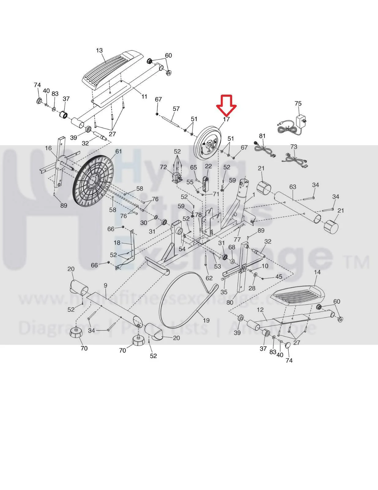 Proform Gold's Gym Elliptical Eddy Mechanism 414363 - Image 2