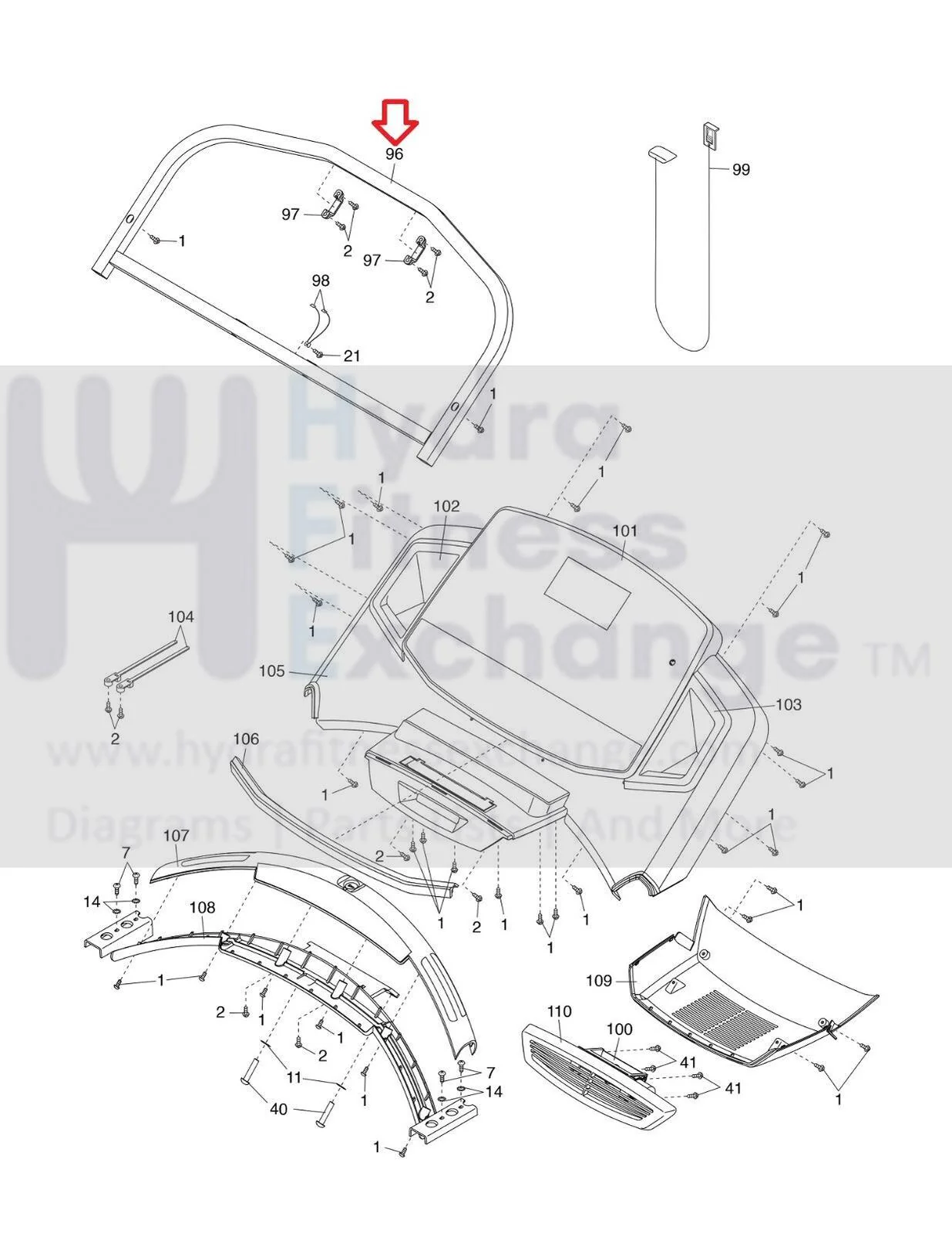 Proform Health Rider Treadmill Console Frame Set 335569 - Image 2