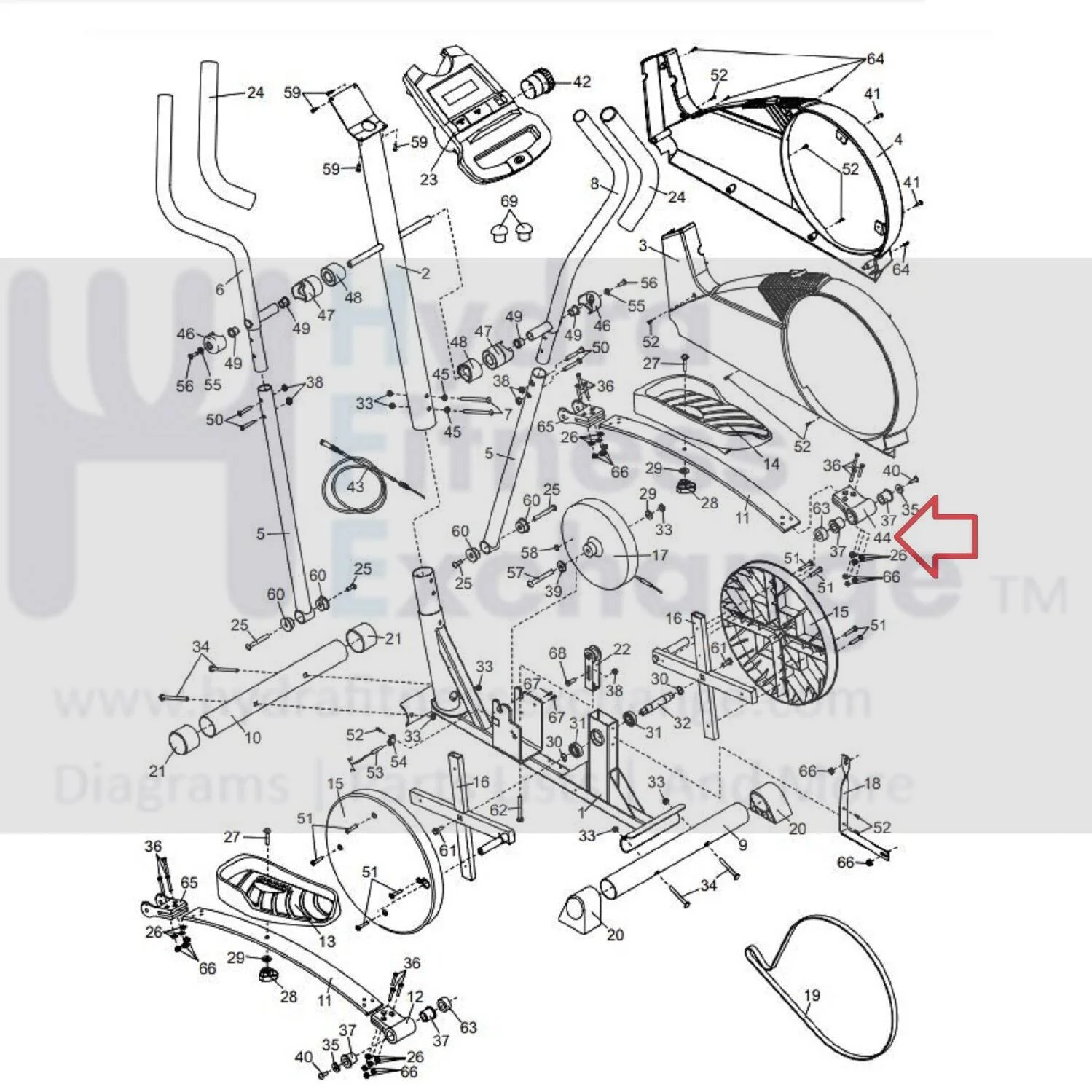 Proform HealthRider Elliptical Right Pedal Arm Bracket 201419 - Image 2
