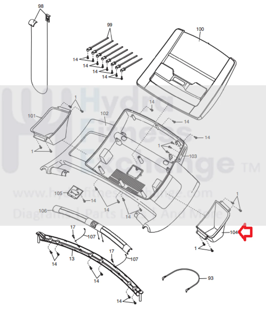 ProForm HealthRider Treadmill Right Accessory Tray 285113 - Image 3