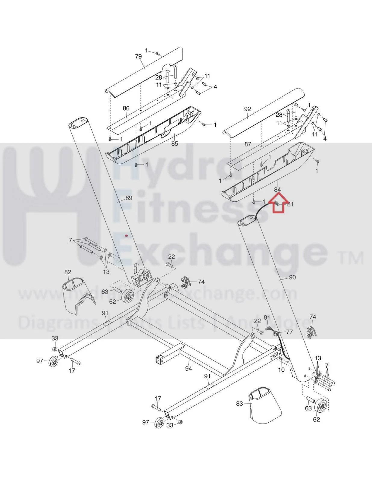 Proform Healthrider Treadmill Right Bottom Handrail Cover 334921 - Image 2