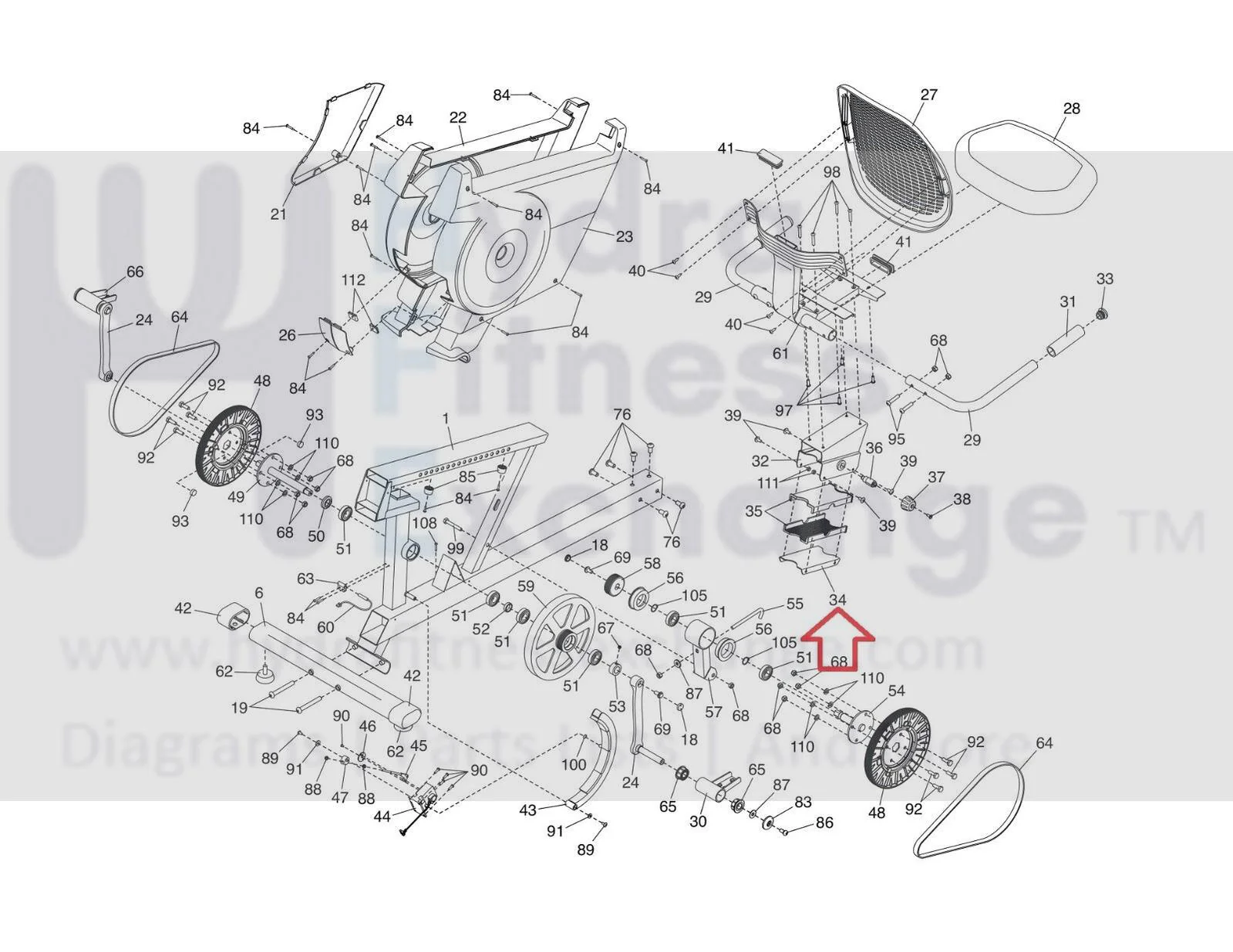 Proform Hybrid Trainer Elliptical Seat Carriage Bracket 392039 - Image 2