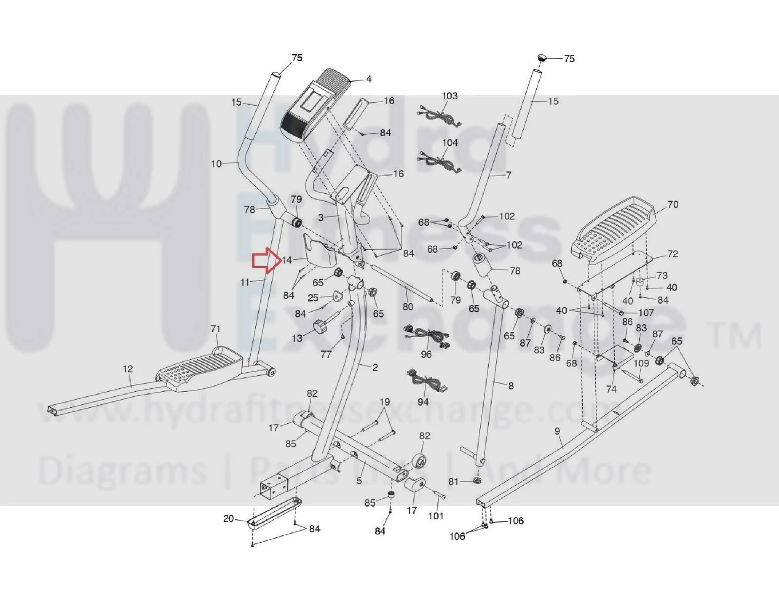 ProForm HYBRID TRAINER (WHT) PRO Elliptical Accessory Tray 371624 - Image 2